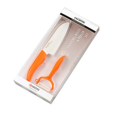 Bộ Dao Gốm Và Dụng Cụ Gọt Vỏ Lưỡi Gốm Kyocera (14cm)