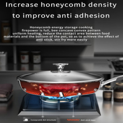 Chảo sâu lòng sử dụng công nghệ phủ chống dính là khoan khắc bề mặt inox 304 cao cấp DSP - Có 2 kích thước 32cm và 34cm - HÀNG NHẬP KHẨU