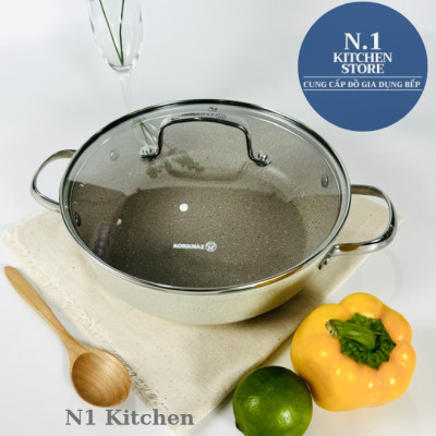 Nồi chống dính cao cấp Korkmaz Granita thân thấp - Hàng chính hãng