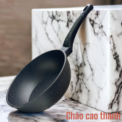 Chảo sâu lòng vân đá chống dính nhôm đúc Bennix Thái Lan Terra 22cm/26cm/28cm/30cm đáy từ