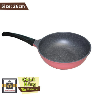 Tặng cặp nhấc nồi- Combo 2 món cao cấp Hàn Quốc, nồi chống dính vân đá Kimscook size 20 cm và Chảo đúc chống dính vân đá Ecoramic sâu lòng 26 cm, dùng được tất cả các bếp( trừ bếp từ)