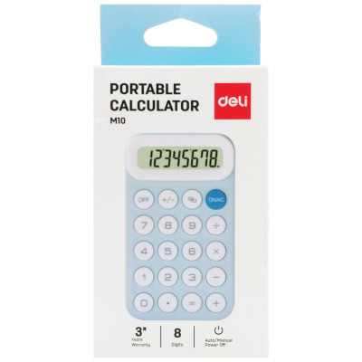 Máy Tính Bỏ Túi - Deli EM10 - Màu Xanh Da Trời
