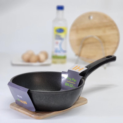 Chảo sâu lòng vân đá chống dính nhôm đúc Bennix Thái Lan Terra 22cm/26cm/28cm/30cm đáy từ
