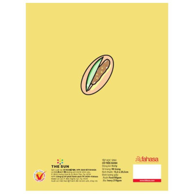 Tập Học Sinh Cô Tiên Xanh - Miền Nam - 4 Ô Ly - 96 Trang 100gsm - The Sun - Bánh Mì