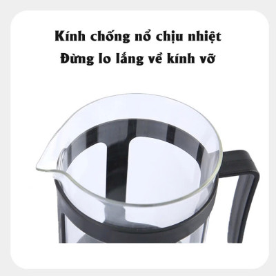 Bình Pha Trà Cà Phê Kiểu Pháp Cao Cấp 350ml Nóng Lạnh Văn Phòng Du Lịch Dã Ngoại Phượt