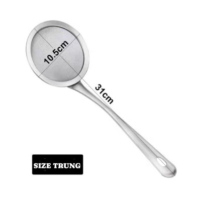 Dụng cụ Vợt dây lưới lọc bột lọc cặn cho dầu ăn và vớt hớt bọt loại lớn đáy sâu inox 304 cao cấp ( có nhiều size )