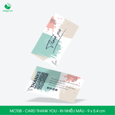 MCT08 - 9x5.4 cm - 1000 Card Thank you, Thiệp cảm ơn khách hàng, card cám ơn cứng cáp sang trọng
