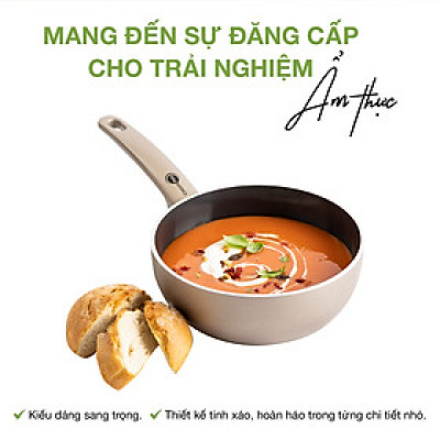 Chảo chống dính ceramic cao cấp GreenPan Cam.Bronze 20cm sâu có nắp - 681496