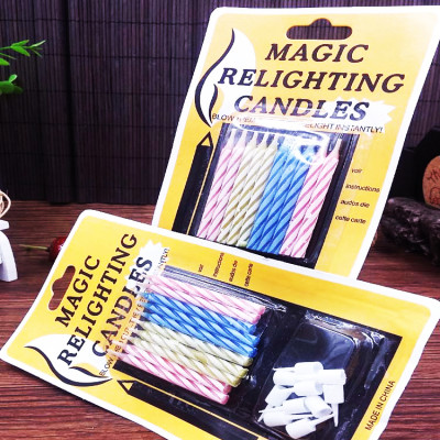 Vỉ 10 Nến Ma Thuật Thổi Không Tắt Cho Sinh Nhật Vui Nhộn, Đèn Cày Ma Thuật Magic Relighting Candle Thổi Không Tắt Troll Sinh Nhật Bạn Bè, Người Thân