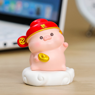 Mô hình heo thần tài cưỡi mây trang trí ô tô decord nhà cửa_ Hàng chính hãng