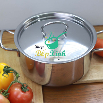 Nồi inox bếp từ 3 đáy Fivestar Nắp Inox - Tặng 1 Muỗng Canh Inox (sw)