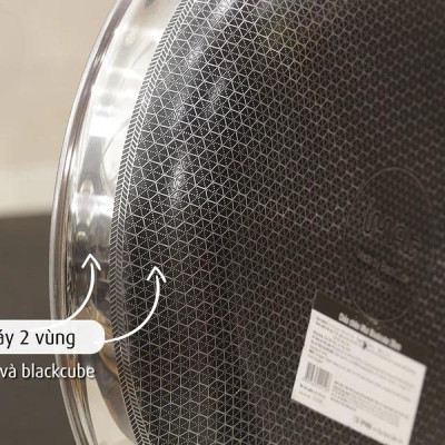 [Hàng chính hãng] Chảo chiên inox iMat Hybrid Blackcube 28cm, Phủ chống dính Ceramic đen