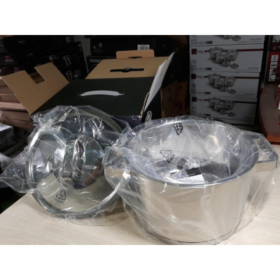 Bộ nồi chảo chống dính inox 304 Fivestar Plus 4 món nắp kính , 3 đáy dùng được bếp từ , hồng ngoại , gas - tặng 1 vá canh