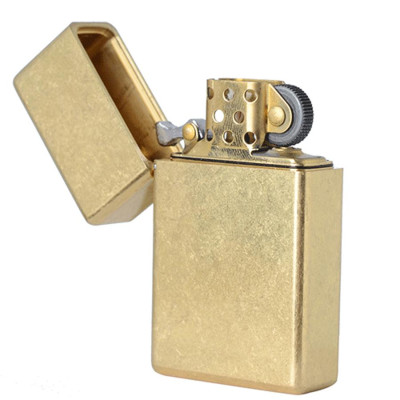 Vỏ Hột Quẹt Bật Lửa Xăng Đá Zorro Z538 Màu Vàng Nhám Đẹp Độc Lạ - Dùng Xăng Bấc Đá Cao Cấp