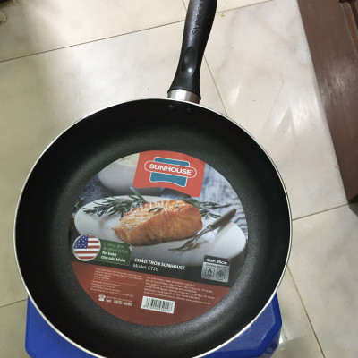 Chảo chống dính trơn SUNHOUSE Size 18-30cm CT18 CT20 CT24 CT26 CT28 CT30 chống dính Whitford (USA) cao cấp, không dùng bếp từ - Hàng chính hãng