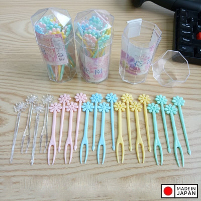 Hộp 20 dĩa ăn trái cây hình hoa Nhật Bản 8.8cm - Hàng nội địa Nhật Bản | Made in Japan