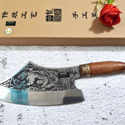 DAO BẾP - DAO THÁI CHẶT HOA VĂN HỔ DT150 ĐỘC 6996 topcomshop vn