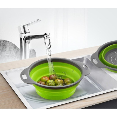 Combo 2 rổ đựng có thể gấp gọn (rổ lớn 29*24*9,3cm, rổ nhỏ 24,5*20*8,5cm) - màu giao ngẫu nhiên