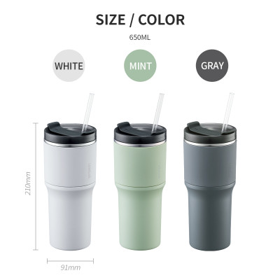 Bình giữ nhiệt LocknLock Metro Drive LHC4277S 650ml - Kèm ống hút và cọ rửa