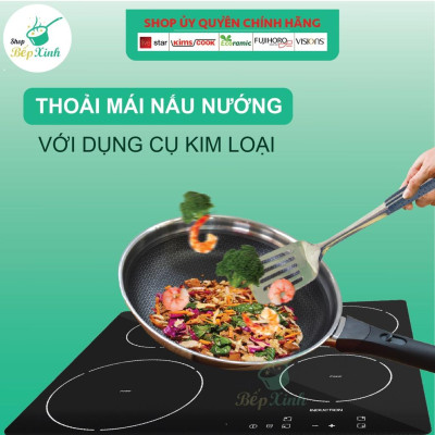 Bộ nồi chảo Blackcube 3 lớp đúc liền đáy từ đa năng chống dính Kims cook T&K  03-1 Pcs , tặng 1 sạn inox
