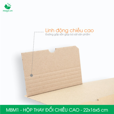 MBM1 - 22x16x5cm - Combo 60 Hộp carton thay đổi chiều cao - Thùng carton đóng hàng