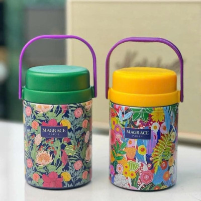 Cặp lồng Magrace Paris họa tiết hoa 520ml Hàng chính hãng