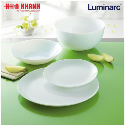 Đĩa Thủy Tinh Luminarc Diwali Trắng 19cm - bộ 6 đĩa - N3603