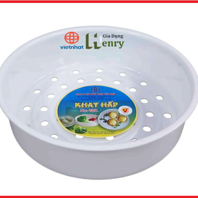 Khay hấp thức ăn nhựa Việt Nhật hình tròn 22.5x20.5x6.5cm - Xửng hấp đồ ăn, bánh bao, xôi,..an toàn tiện lợi -HÀNG VIỆT NAM