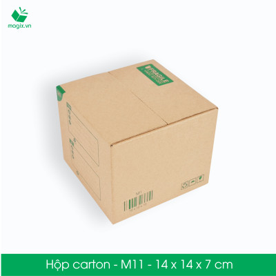 60 Thùng hộp carton đóng hàng - M11 - 14x14x7 cm