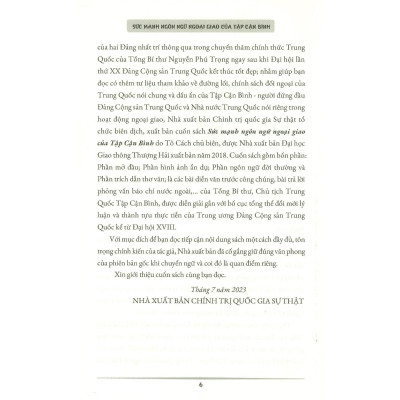 Sách - Sức Mạnh Ngôn Ngữ Ngoại Giao Của Tập Cận Bình - NXB Chính Trị Quốc Gia