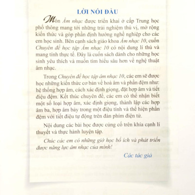 Chuyên Đề Học Tập Âm Nhạc 10 (Cánh Diều) (2023)