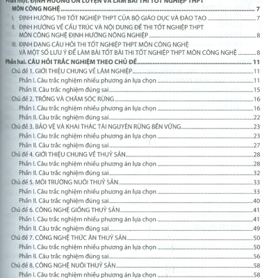 Ôn Luyện Trắc Nghiệm Thi Tốt Nghiệp Trung Học Phổ Thông (năm 2025) Môn Công Nghệ (Định Hướng Nông Nghiệp)