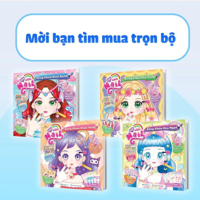 Sách - Tiệm Làm Nail - Công Chúa Biển Xanh - 400+ Stickers Dễ Thương -  Bóc Dán Sticker Cho Bé Gái - Megabook