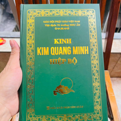 Sách - Kinh Kim Quang Minh Hiệp Bộ (Bìa cứng tặng kèm bao sách - giấy chống lóa)