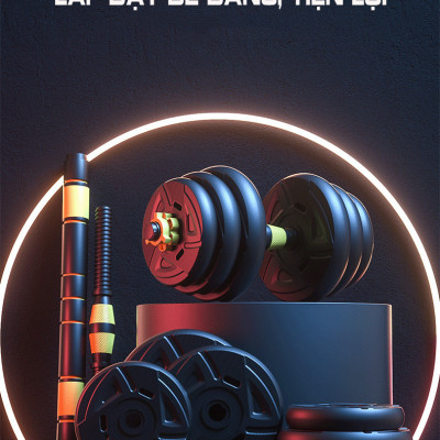 Bộ Tạ Tập Tay 40kg Đa Năng Điều Chỉnh Kết Hợp 5 Trong 1 Kèm Tạ Ấm Đại Nam Sport + Tặng Găng Tay Và Kìm Bóp