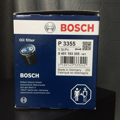 Lọc Nhớt Động Cơ BOSCH P3355 Cho Xe Peugeot 2008 1.2L (2022 - ) Made In Germany