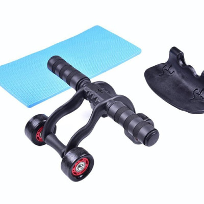 Dụng Cụ Con Lăn Tập Cơ Bụng 4 Bánh (Tặng Kèm Thảm Tập Bụng 6 Múi Tại Nhà)