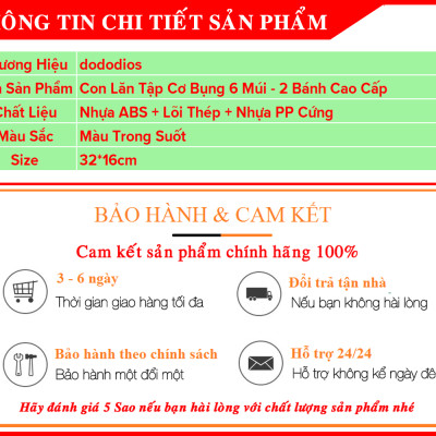 Con Lăn Tập Bụng 2 Bánh Cao Cấp Chính Hãng Dododios – Kèm Thảm Lót – Dụng Cụ 2 Bánh Tập Cơ Bụng 6 Múi Bọc ABS Dẻo Bám Sàn