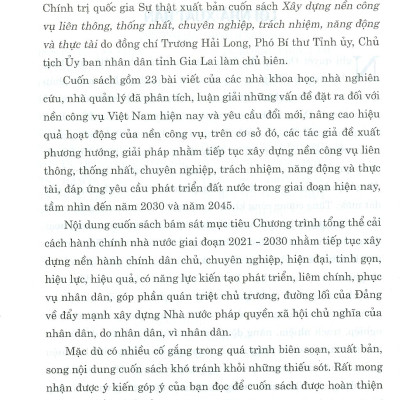 Xây Dựng Nền Công Vụ Liên Thông, Thống Nhất, Chuyên Nghiệp, Trách Nhiệm, Năng Động Và Thực Tài