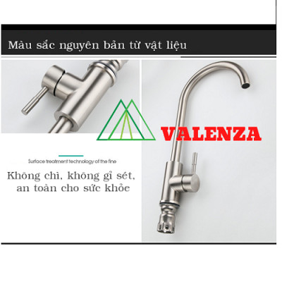 Vòi rửa chén bát nóng lạnh inox sus304 Valenza CN01-Tặng dây cấp nước, áp lực nước mạnh.