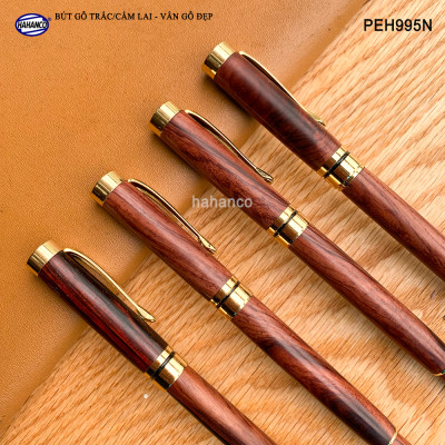 Bút ký gỗ Cẩm Lai/Trắc vân gỗ tự nhiên siêu đẹp, hàng cao cấp có nắp đậy (PEH995N) Quà tặng vô giá - Mang lại may mắn bình an - đẳng cấp cho người sở hữu - HAHANCO