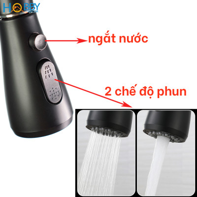Vòi rửa chén nóng lạnh Inox 304 dây rút 3 chế độ Hobby Home Decor VDR6