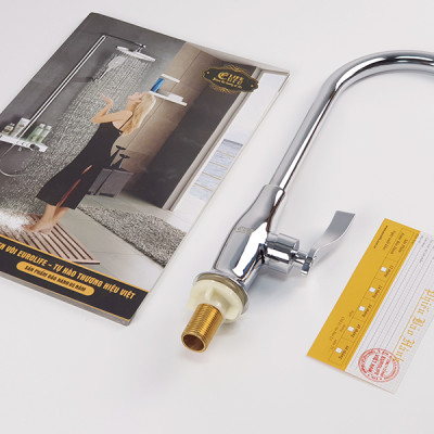 Vòi rửa chén lạnh Đồng mạ Chrome Eurolife EL-RC06 (Trắng bạc)
