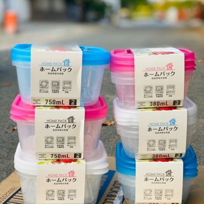 Combo 02 Bộ hộp thực phẩm Nakaya 380ml - Nội địa Nhật Bản (03 hộp/Bộ)