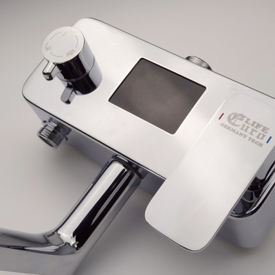 Bộ sen cây tắm đứng nóng lạnh, cảm biến nhiệt độ, màn hình LED Eurolife EL-S907 (Trắng bạc)