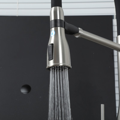 VÒI BẾP CAO CẤP 3 ĐƯỜNG NƯỚC TÍCH HỢP RO NHẬP KHẨU NGA GAPPO G4399-75 CẦN MỀM ĐẦU CHỤM LOE MÀU INOX - HÀNG CHÍNH HÃNG