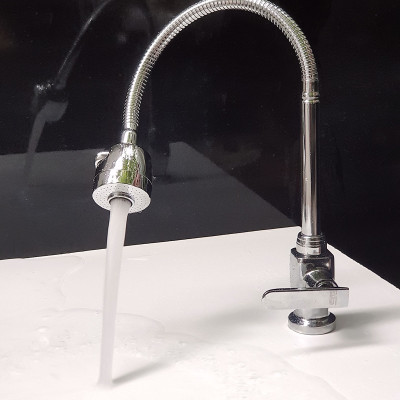 Vòi rửa chén lạnh cần lò xo Đồng mạ Chrome Eurolife EL-RC01 (Trắng bạc)