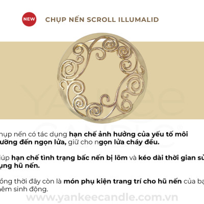 Chụp nến trang trí Yankee Candle - Antique Gold Scroll