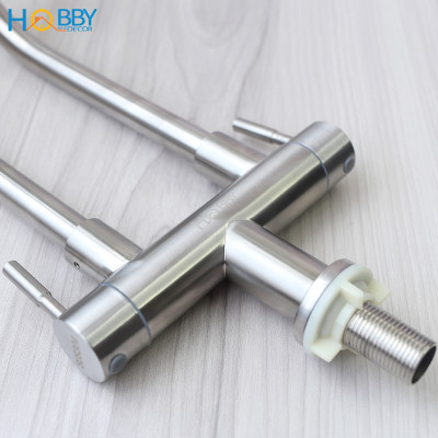 Vòi nước rửa chén 2 đầu lạnh inox 304 có dây cấp Hobby Home Decor RC2D