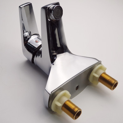 Vòi Lavabo 2 chân Đồng mạ Chrome Eurolife EL-IRIS03 ( Trắng bạc)